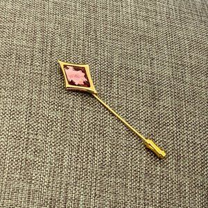 Purple Gold Stick Pin Brooch Diamond Retro
